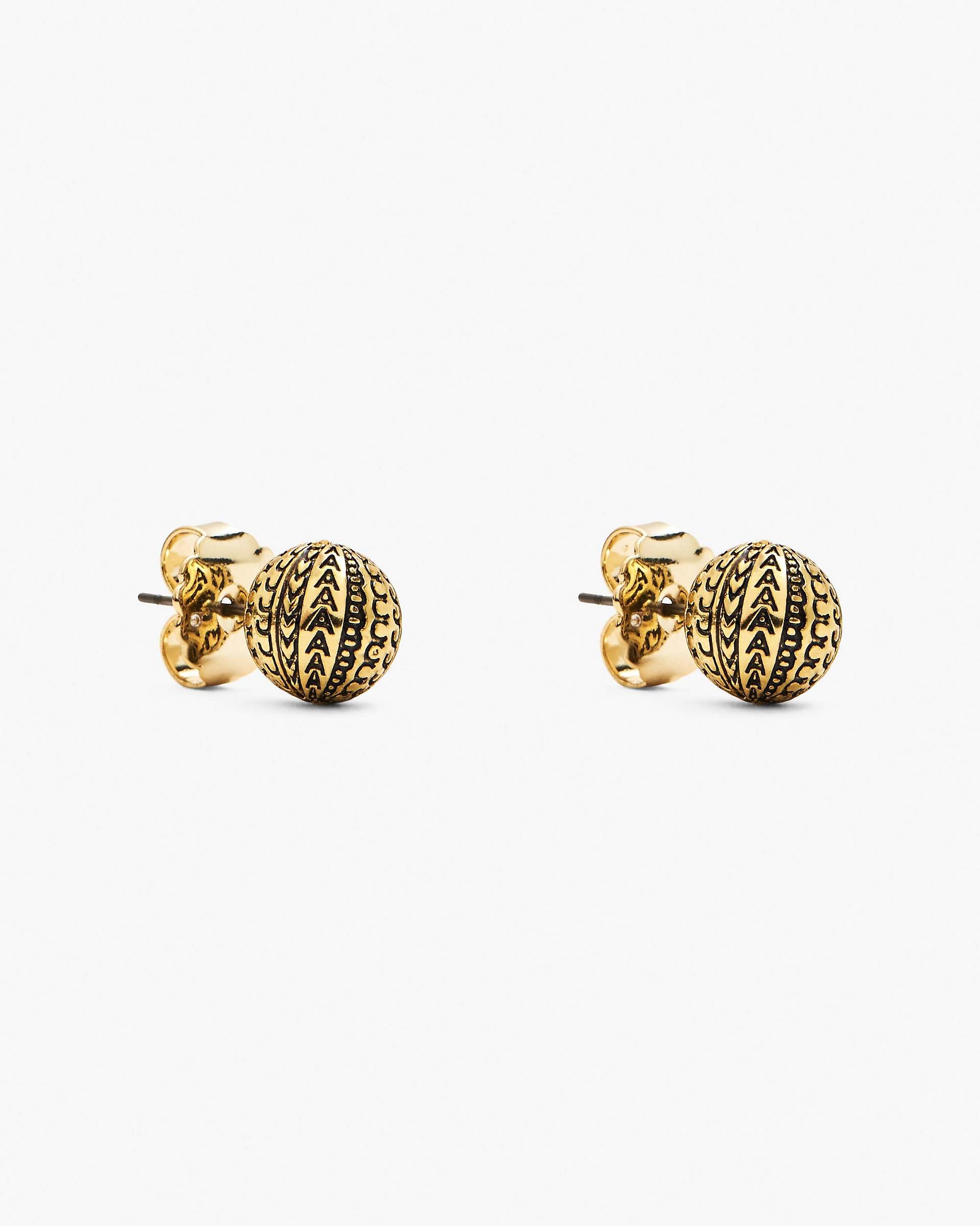 Marc Jacobs Marc Jacobs The Monogram Stud Earrings Light Antique Gold Light Antique Gold