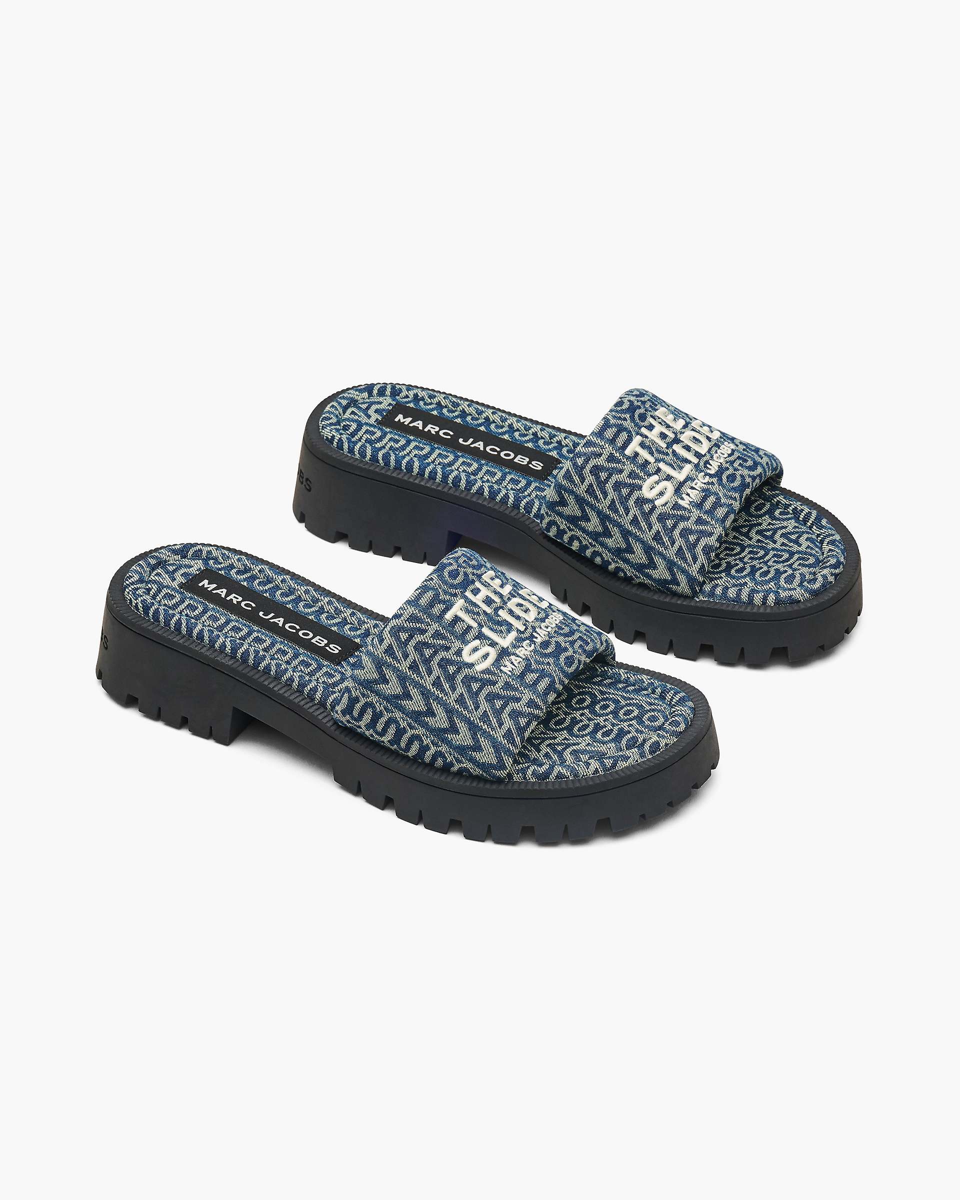 Marc Jacobs Marc Jacobs The Denim Monogram Lug Sole Slide Sun Faded Denim Sun Faded Denim