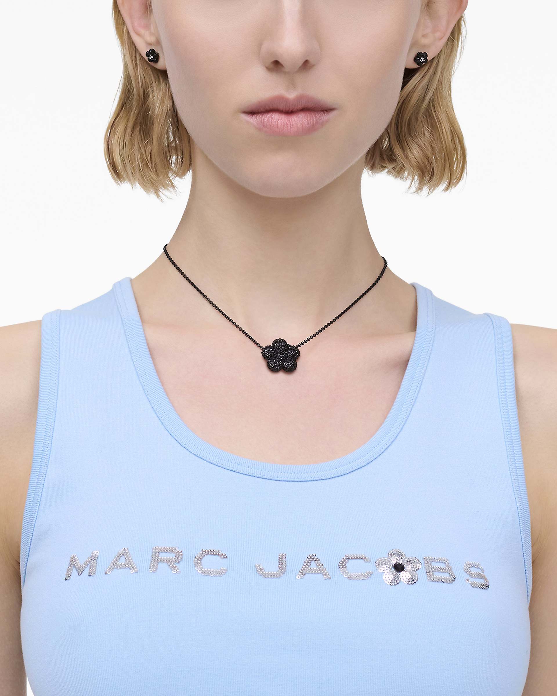Marc Jacobs Marc Jacobs The Daisy Pave Necklace Black/Black Crystal Black/black Crystal