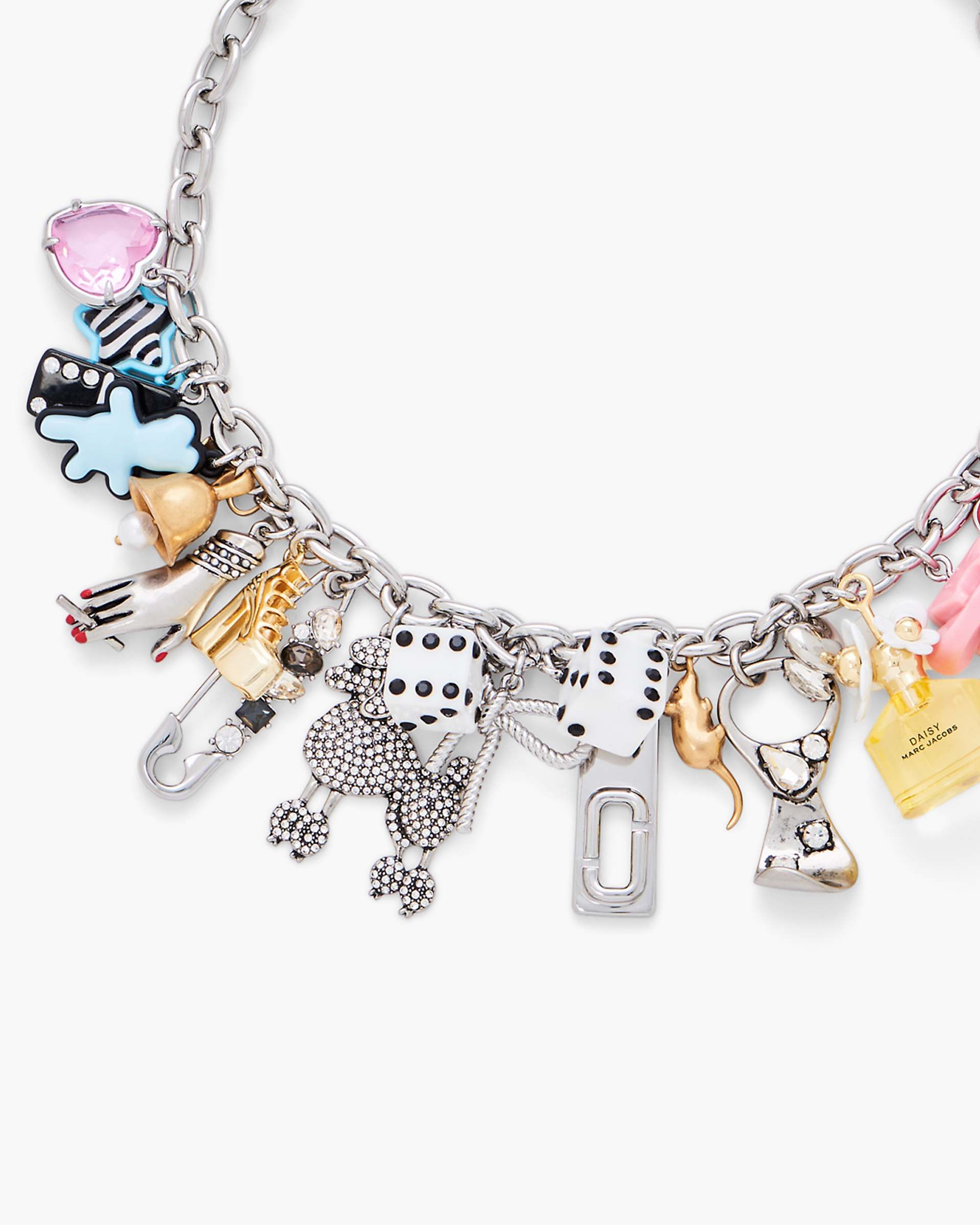 Marc Jacobs Marc Jacobs The Sticker Charm Statement Necklace Silver Multi Silver Multi
