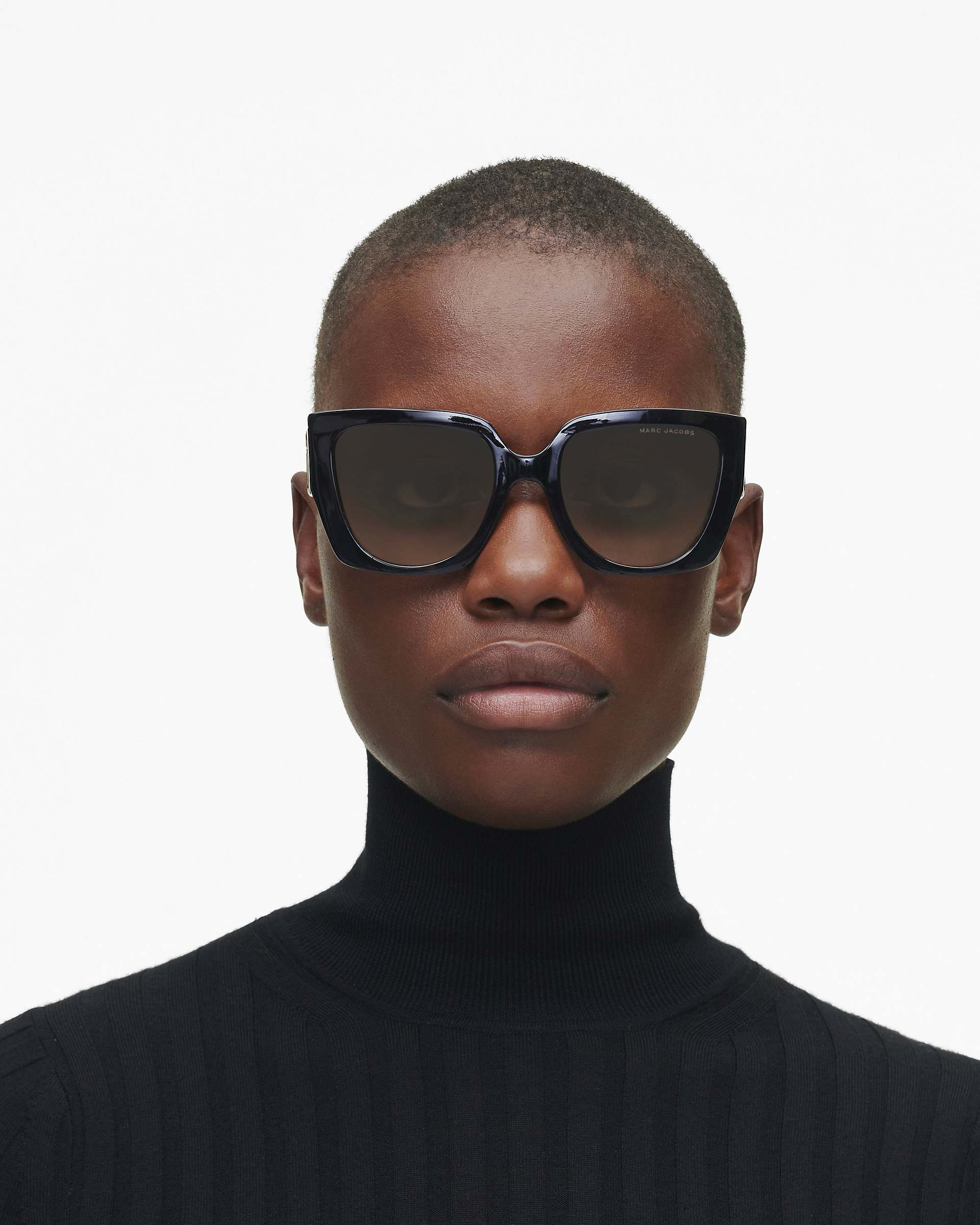 Marc Jacobs Marc Jacobs The J Marc Square Cutout Sunglasses Black Black