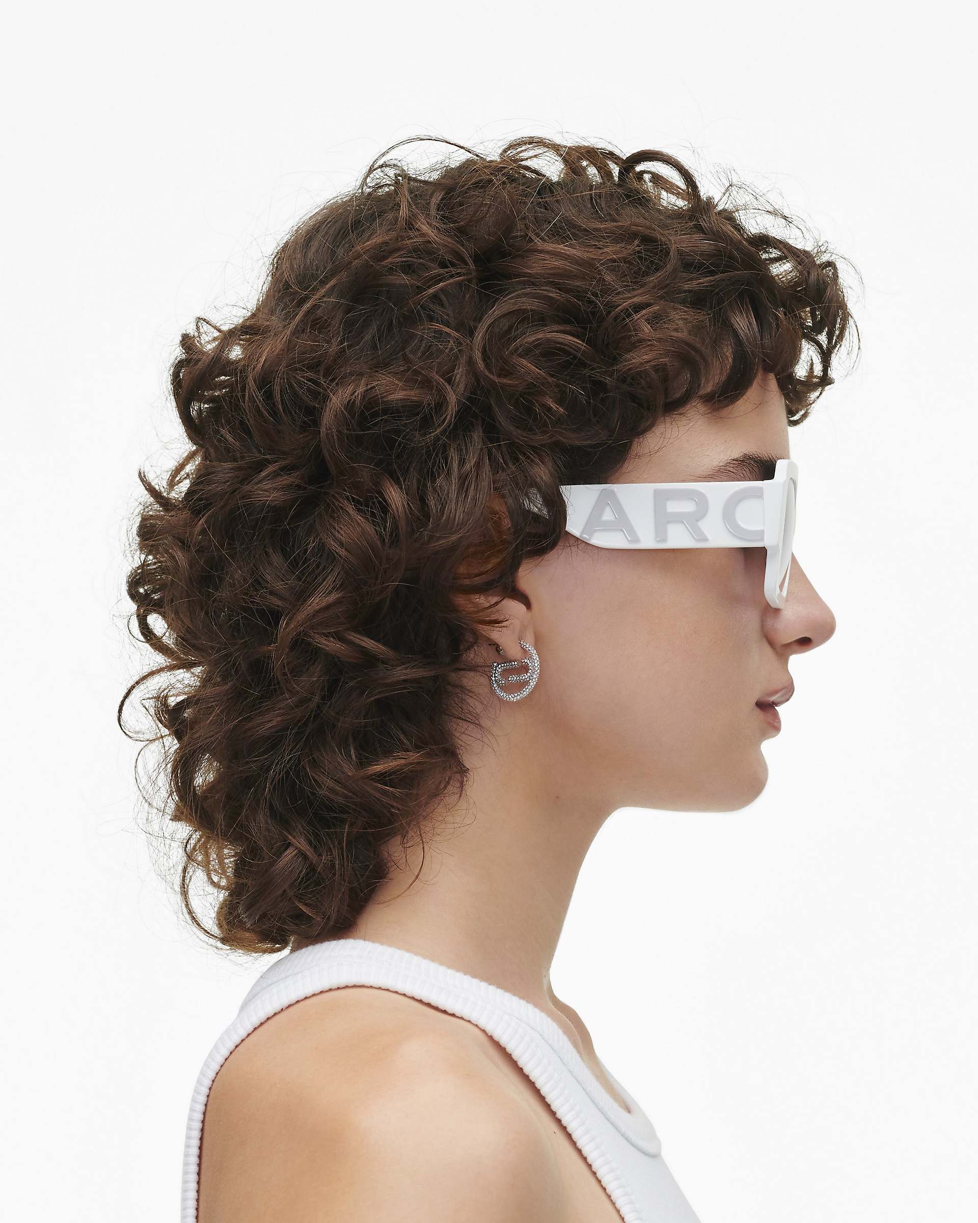 Marc Jacobs Marc Jacobs The Bold Logo Square Mirrored Sunglasses White/Grey White/grey