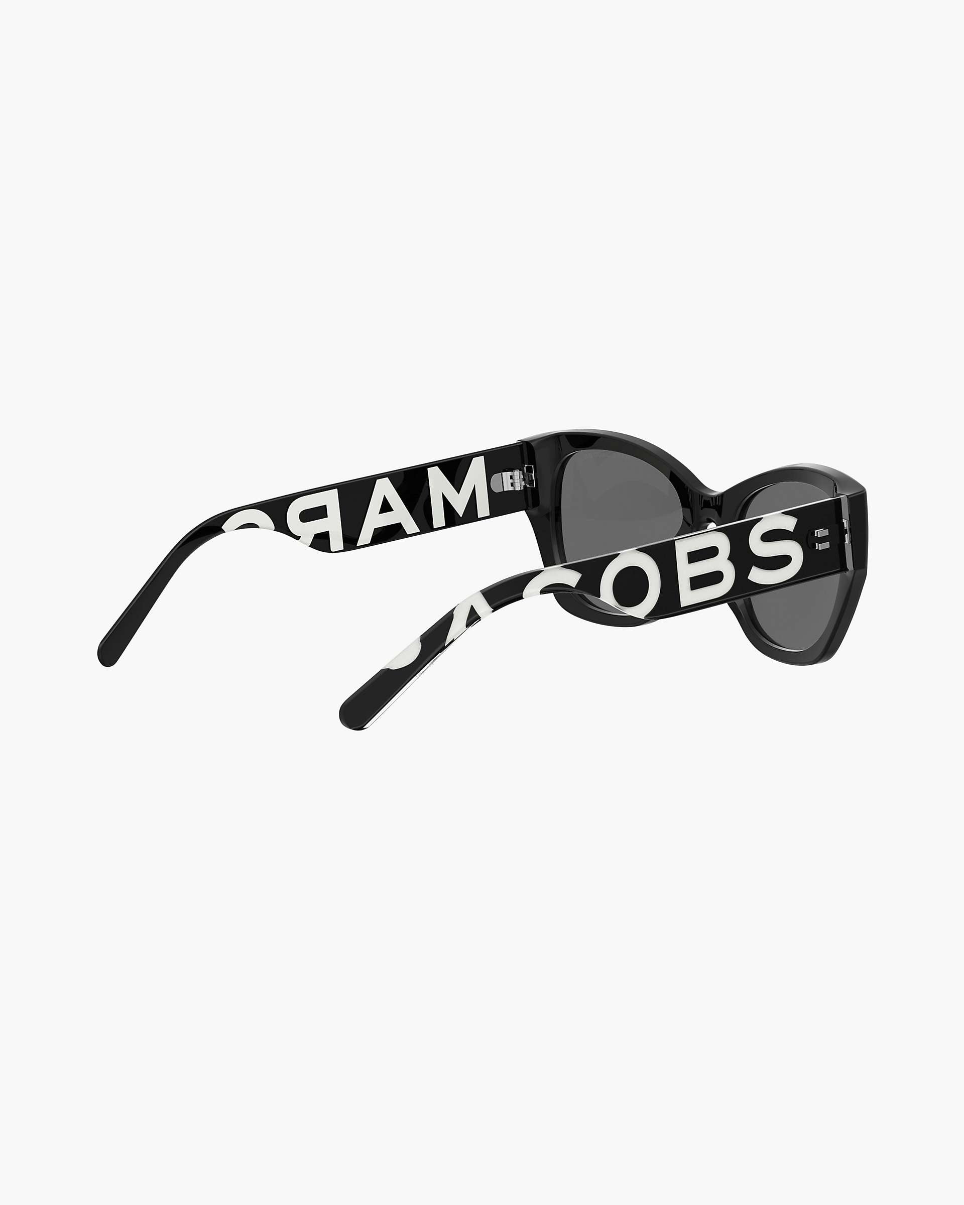 Marc Jacobs Marc Jacobs The Bold Logo Square Cat Eye Sunglasses Black/White Black/white