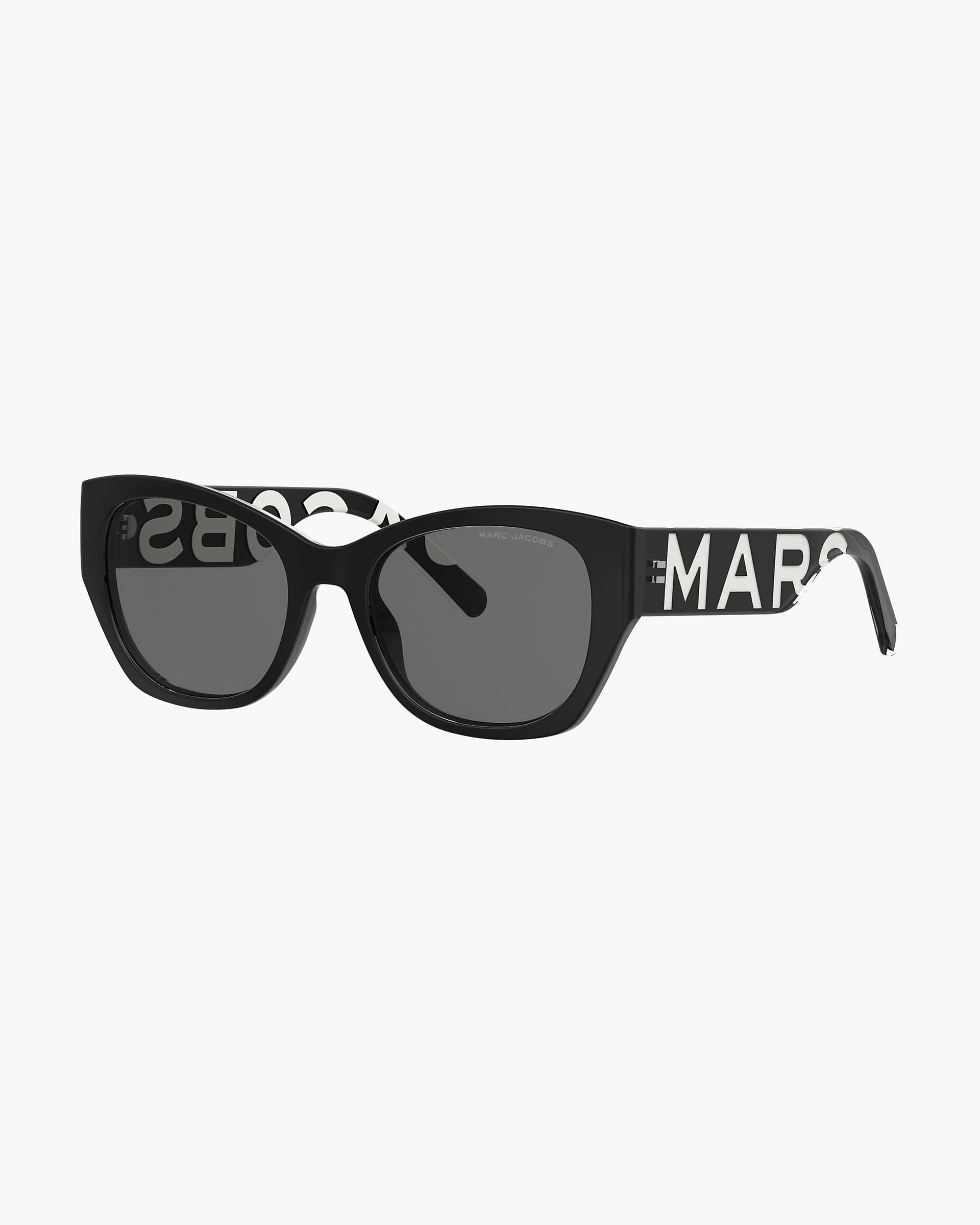 Marc Jacobs Marc Jacobs The Bold Logo Square Cat Eye Sunglasses Black/White Black/white