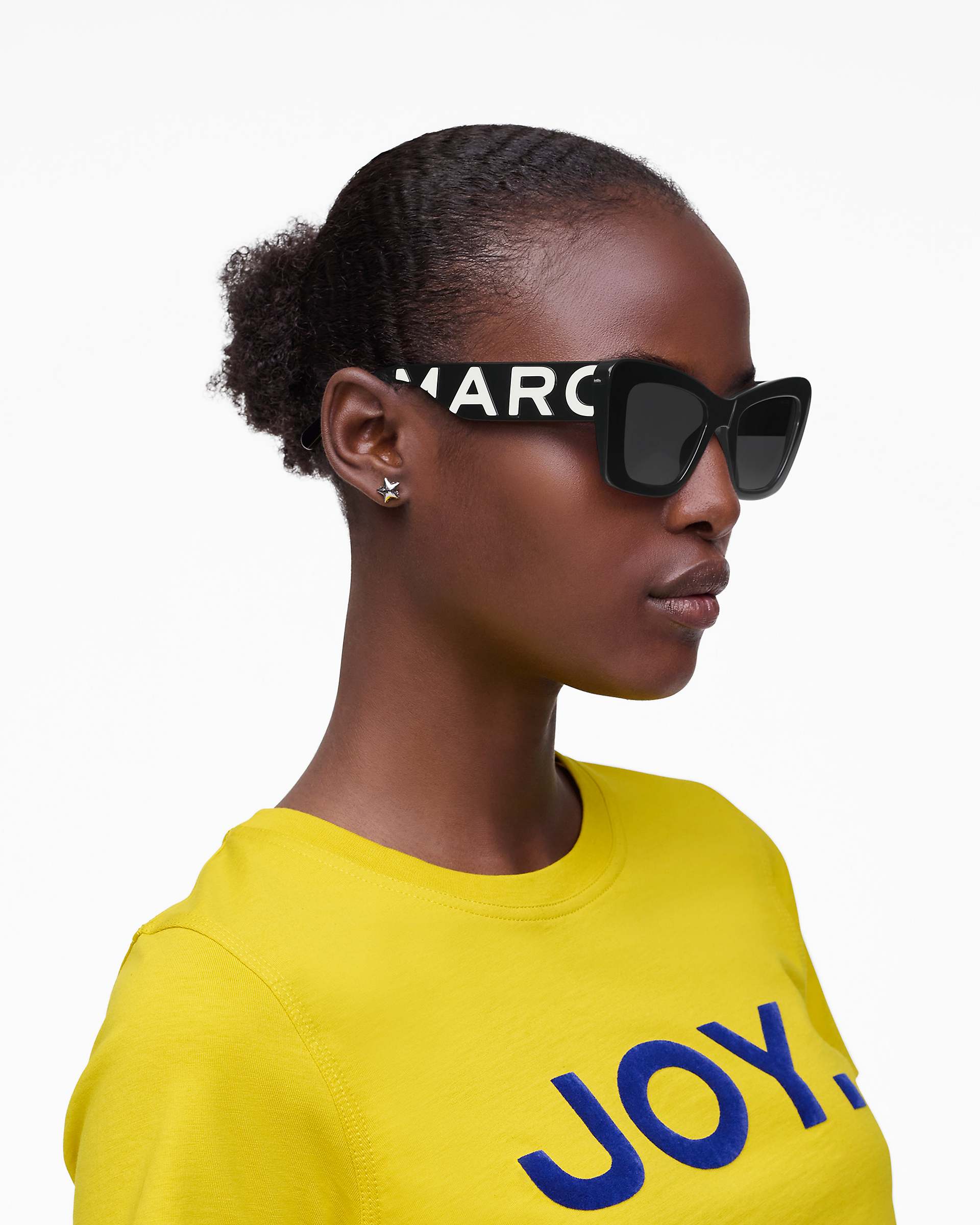 Marc Jacobs Marc Jacobs The Bold Logo Cat Eye Sunglasses Black/White Black/white