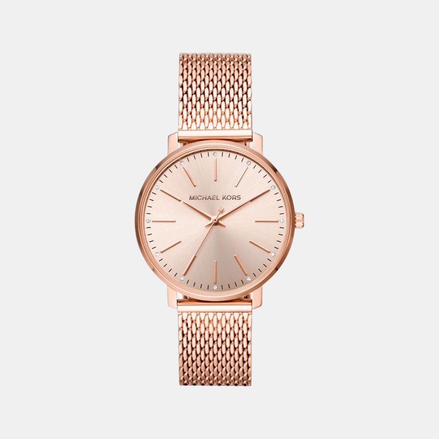 Michael Kors Pyper Women Quartz Rose Gold Dial Analog Mesh Watch Mk4340