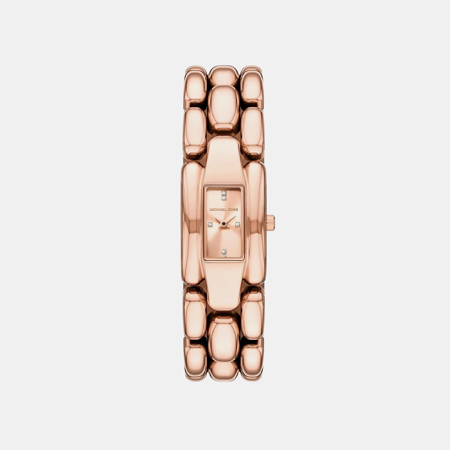Michael Kors Hally Women Quartz Pink Dial Analog Stainless Steel Watch Mk4954