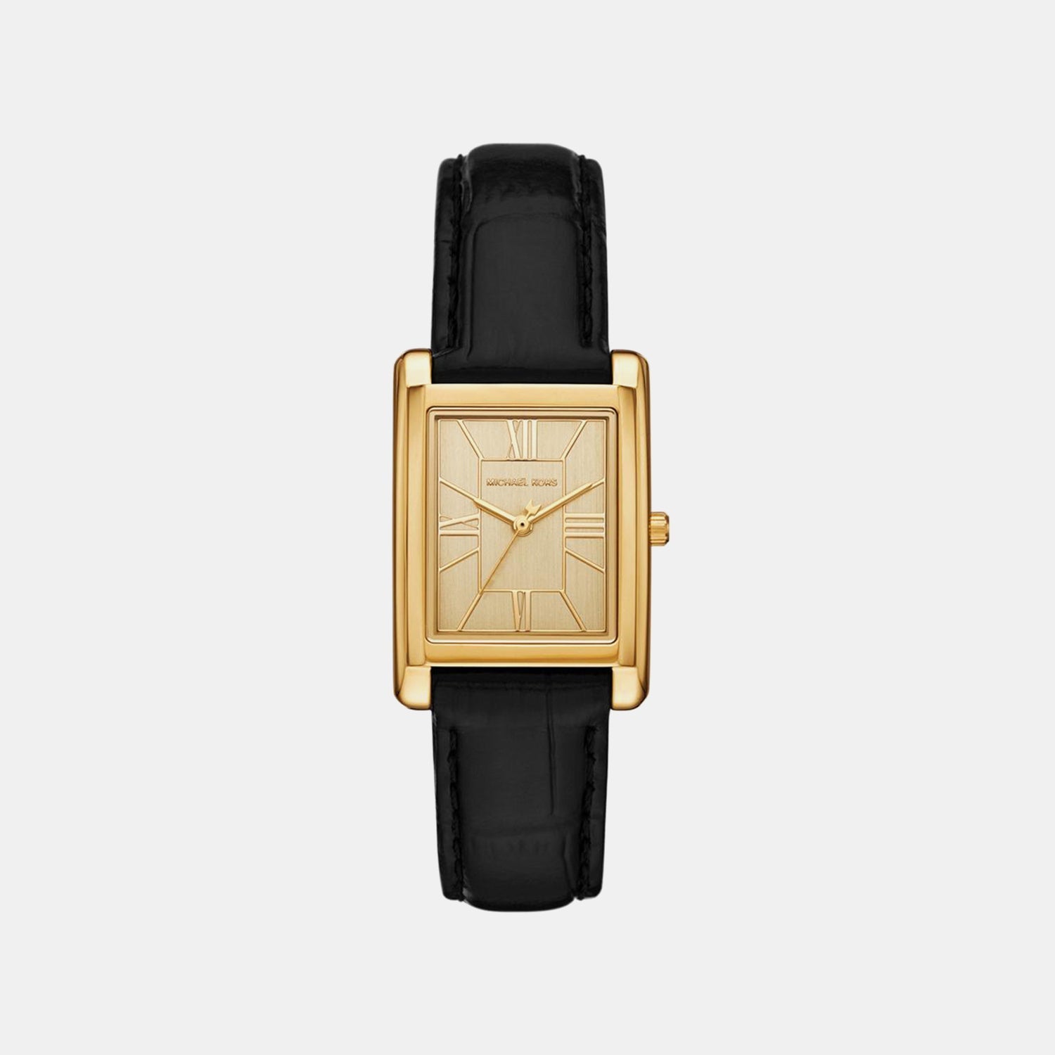 Michael Kors Essex Women Quartz Gold Dial Analog Leather Watch Mk4965