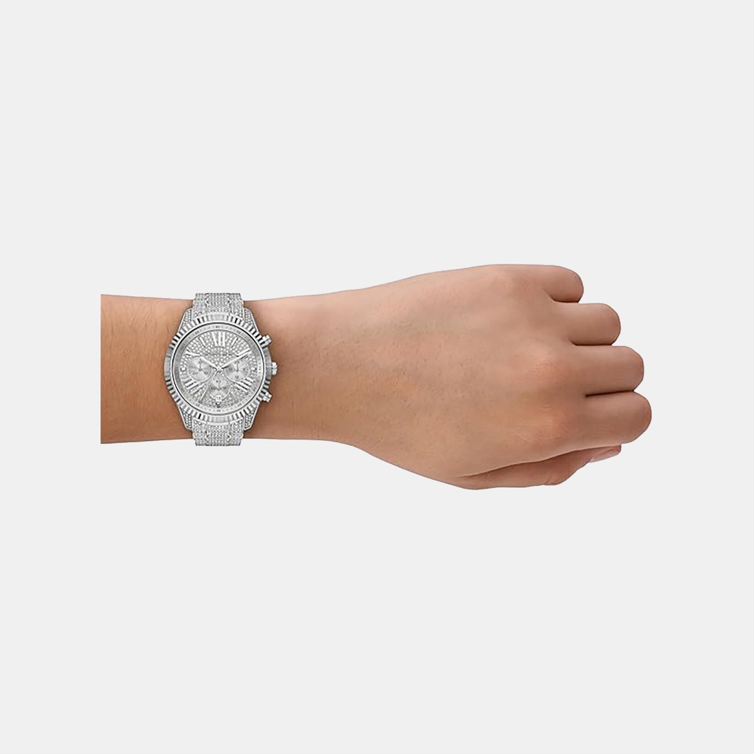 Michael Kors Lexington Women Quartz Silver Dial Chronograph Stainless Steel Watch Mk4972