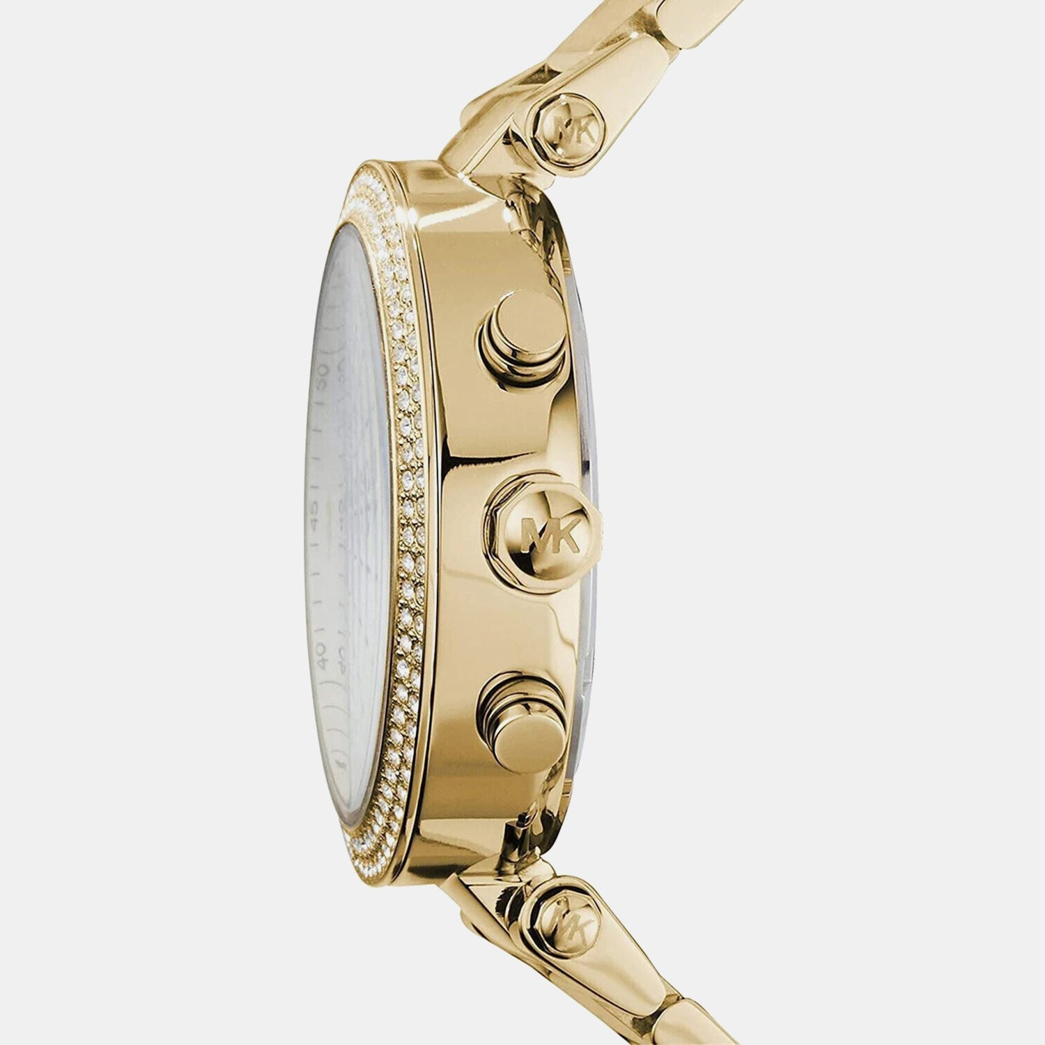 Michael Kors Parker Women Quartz Gold Dial Chronograph Stainless Steel Watch Mk5354