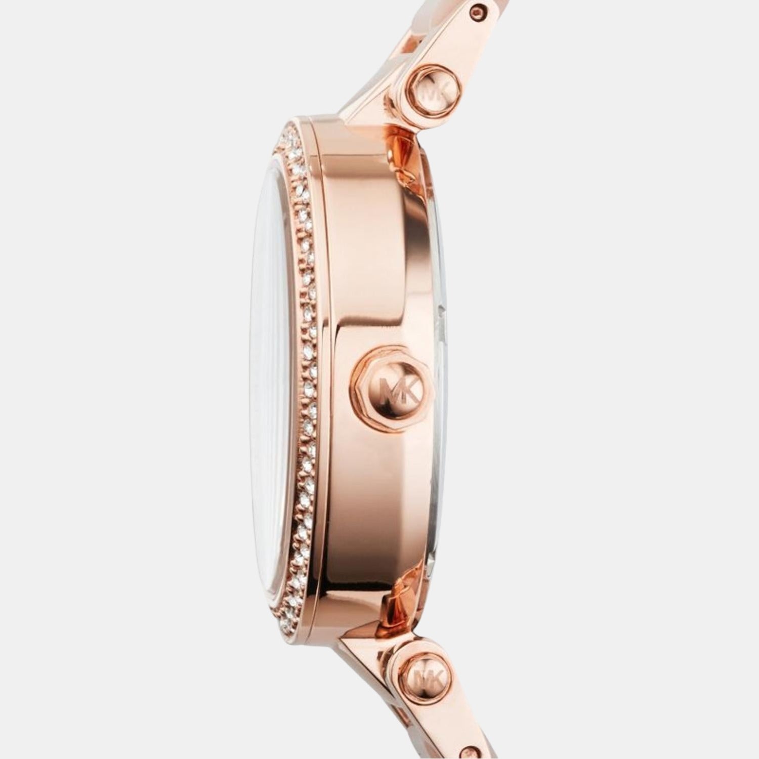 Michael Kors Mini Parker Women Quartz Pink Dial Chronograph Stainless Steel Watch Mk6110