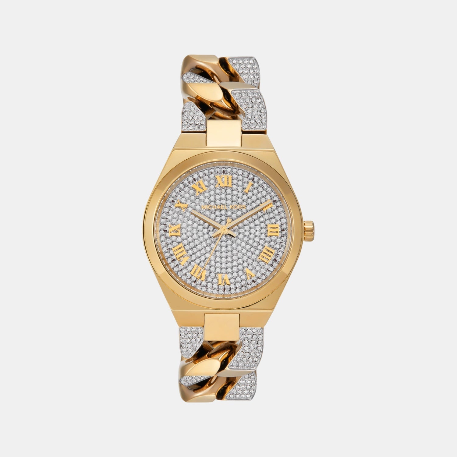 Michael Kors Lennox Women Quartz Gold Dial Analog Stainless Steel Watch Mk7487