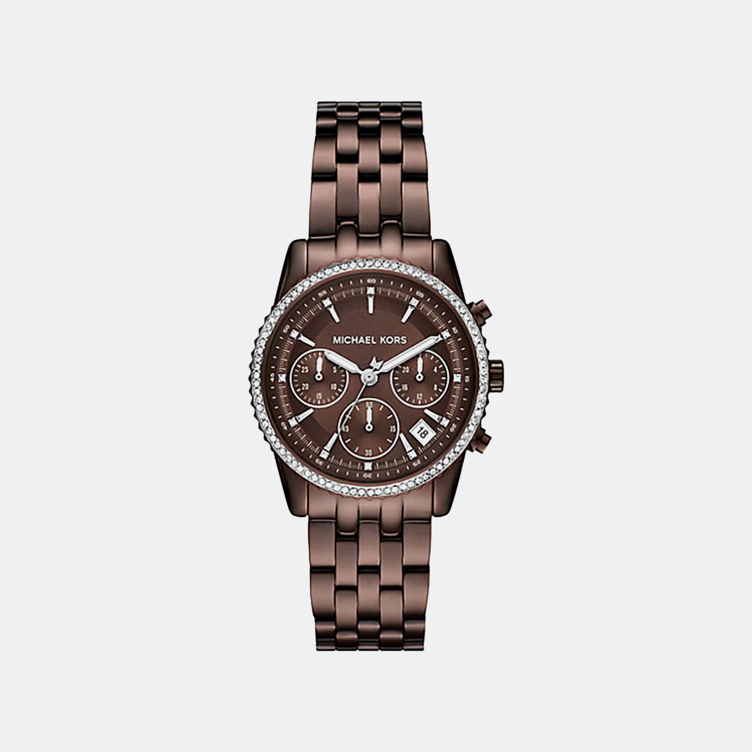 Michael Kors Bryant Women Quartz Brown Dial Chronograph Stainless Steel Watch Mk7559