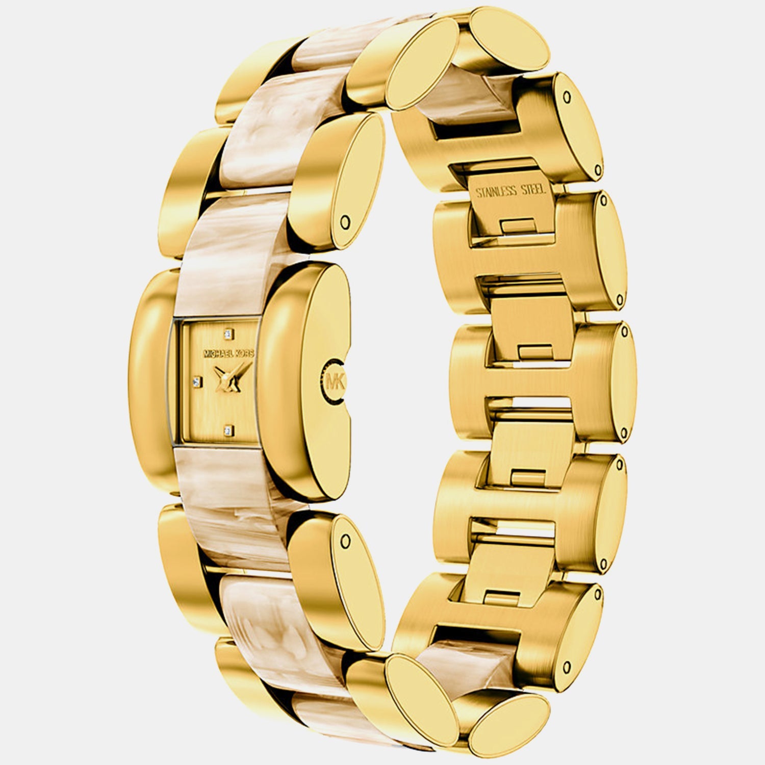 Michael Kors Darrington Women Quartz Gold Dial Analog Stainless Steel Watch Mk7592