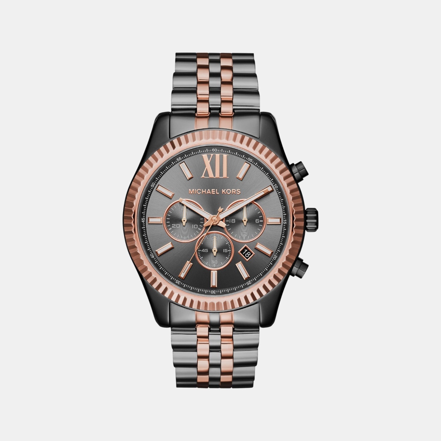 Michael Kors Lexington Men Quartz Grey Dial Chronograph Stainless Steel Watch Mk8561
