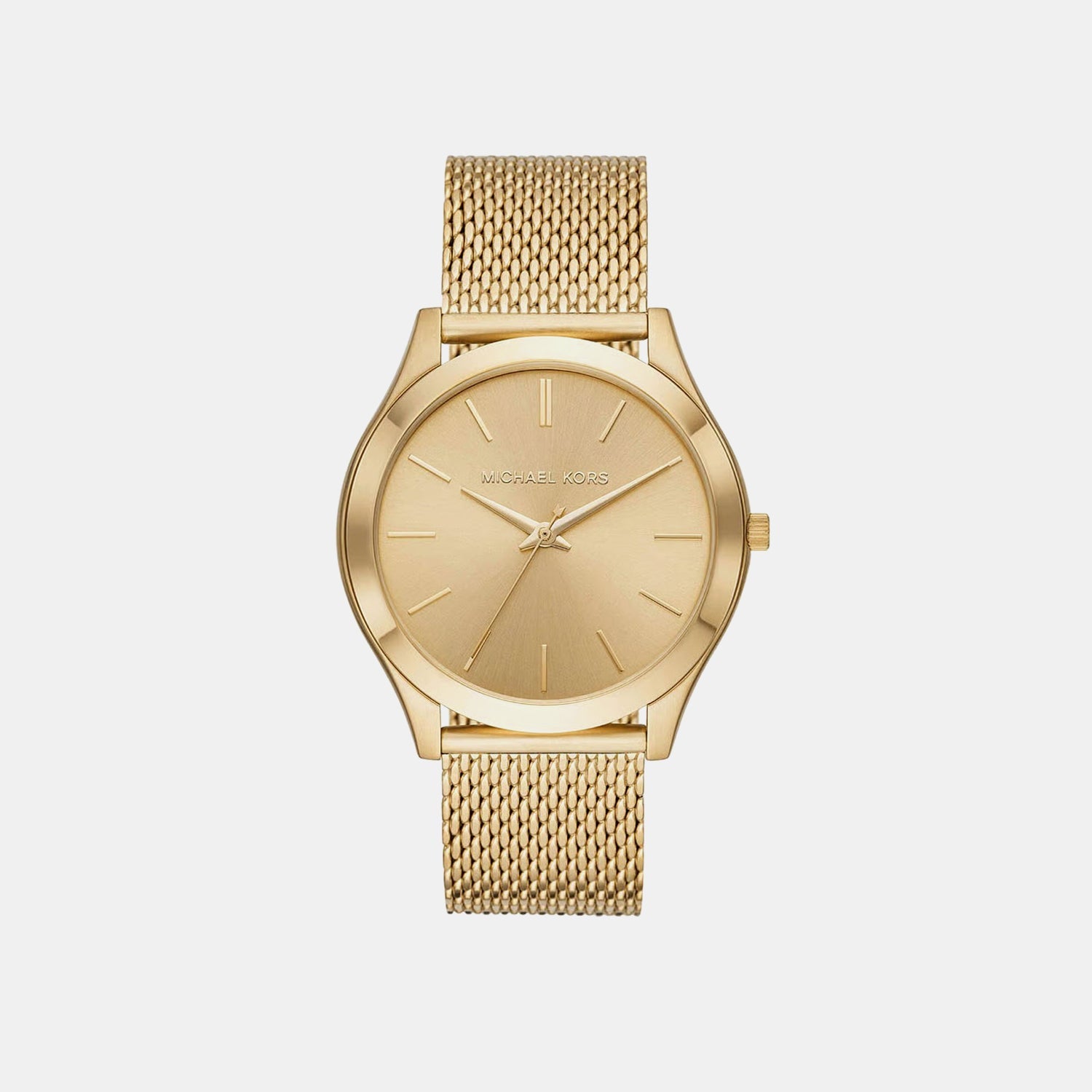 Michael Kors Slim Runway Men Quartz Gold Dial Analog Stainless Steel Watch Mk8625