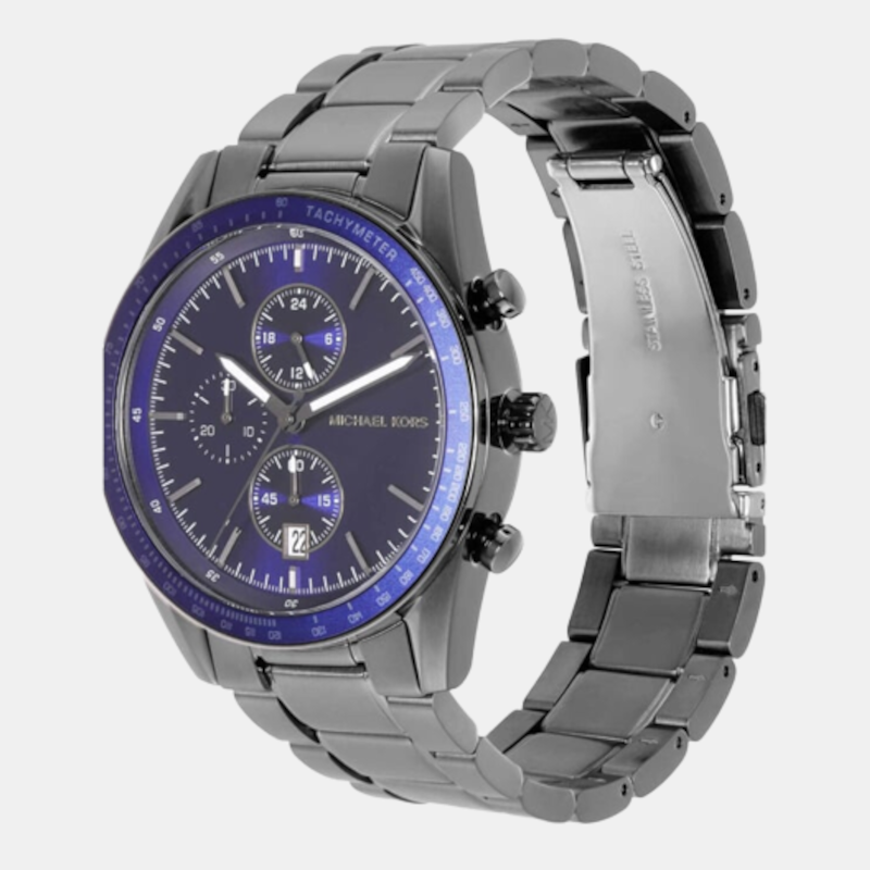 Michael Kors Warren Men Quartz Blue Dial Chronograph Stainless Steel Watch Mk9111