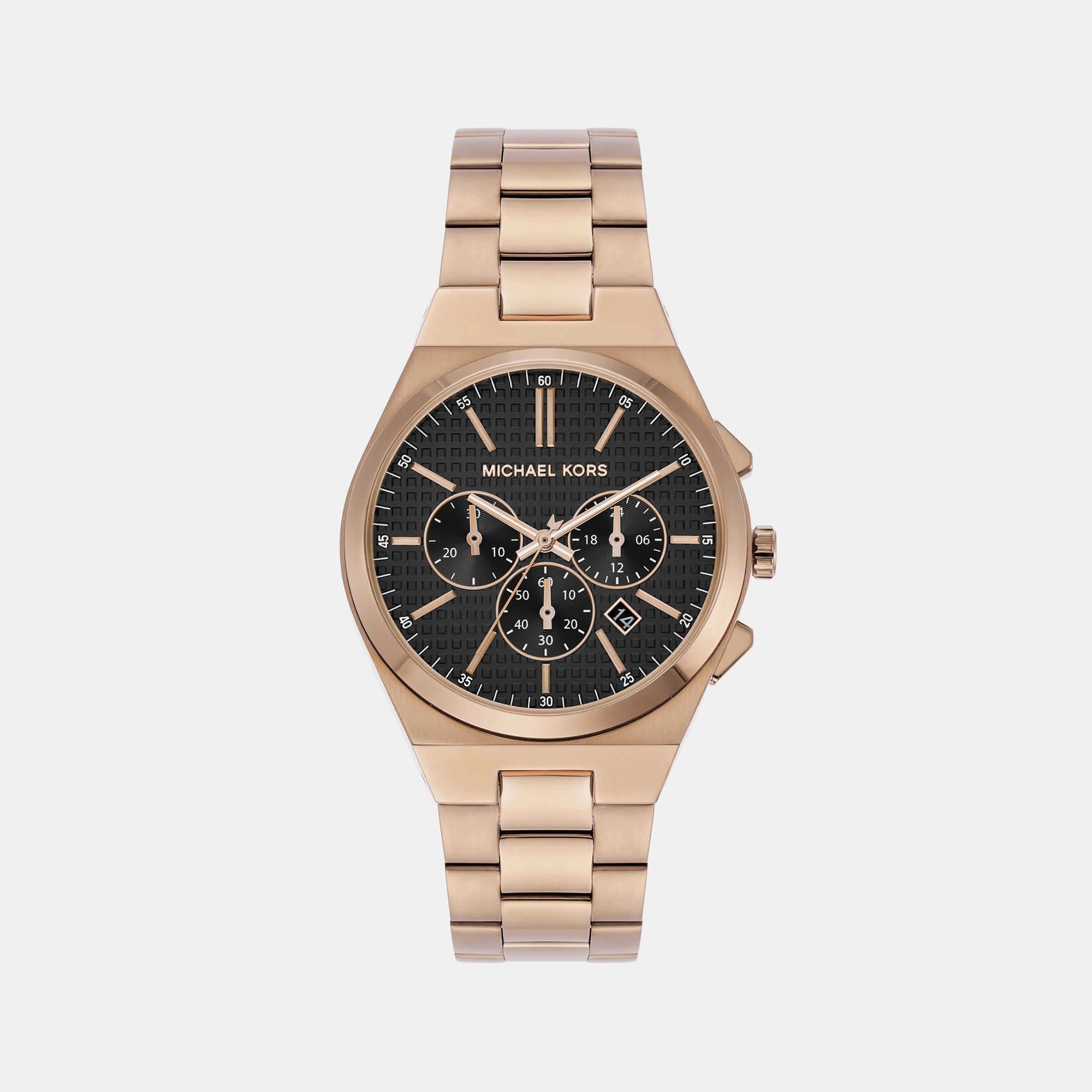 Michael Kors Lennox Men Quartz Black Dial Chronograph Stainless Steel Watch Mk9119