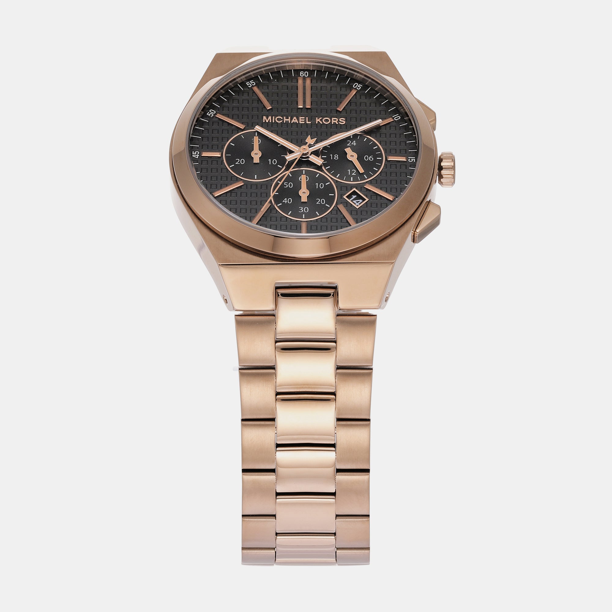 Michael Kors Lennox Men Quartz Black Dial Chronograph Stainless Steel Watch Mk9119