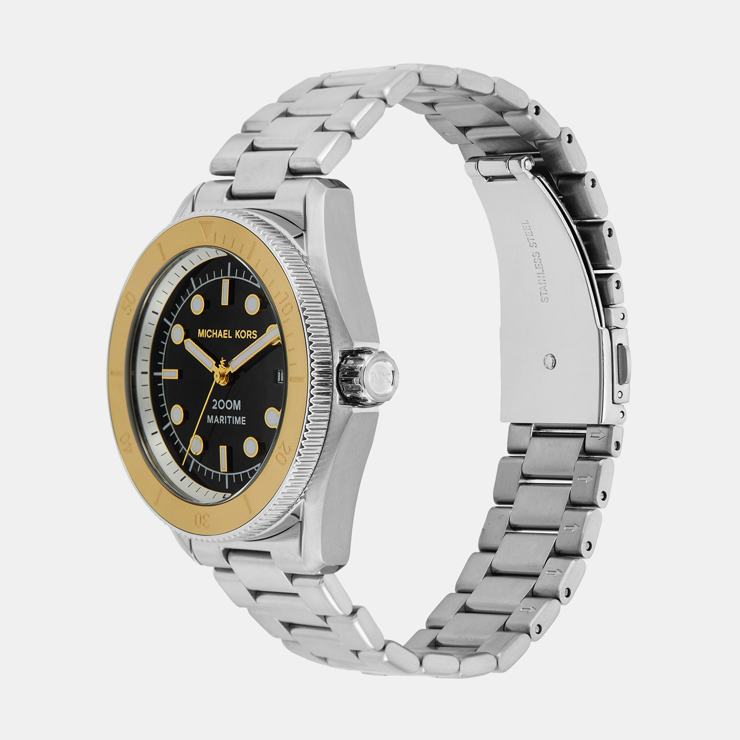 Michael Kors Maritime Men Quartz Black Dial Analog Stainless Steel Watch Mk9161