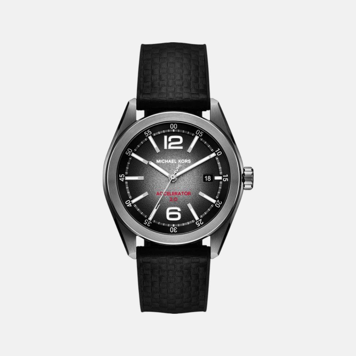 Michael Kors Accelerator 2.0 Men Quartz Grey Dial Analog Silicone Watch Mk9175