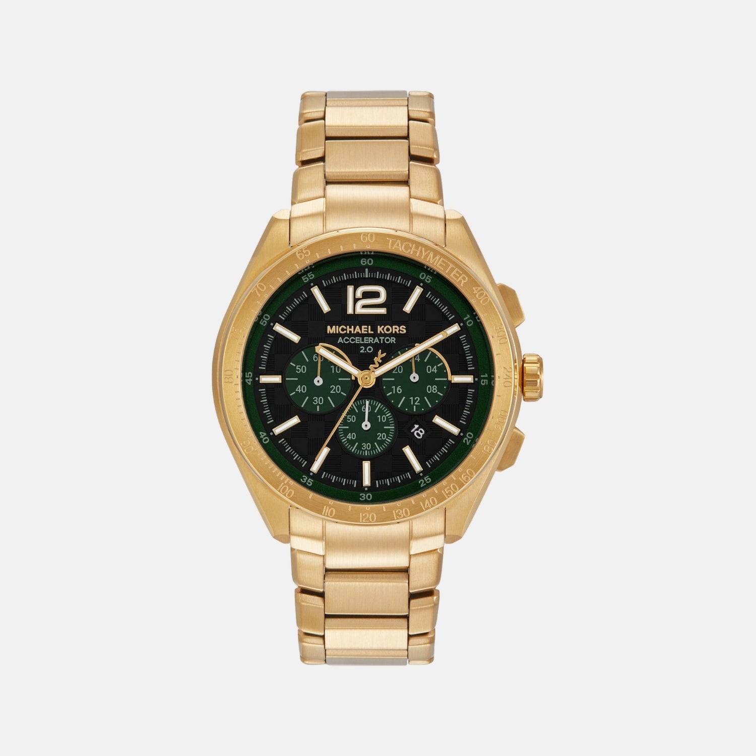 Michael Kors Accelerator 2.0 Men Quartz Black Dial Chronograph Stainless Steel Watch Mk9177