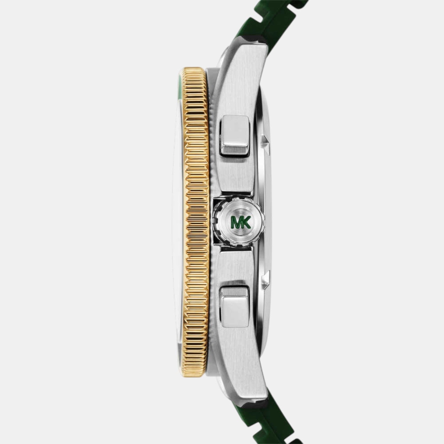 Michael Kors Maritime Men Quartz Green Dial Chronograph Silicone Watch Mk9214