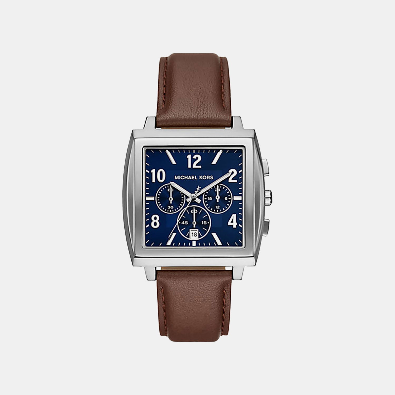 Michael Kors Rhys Men Quartz Blue Dial Chronograph Leather Watch Mk9231