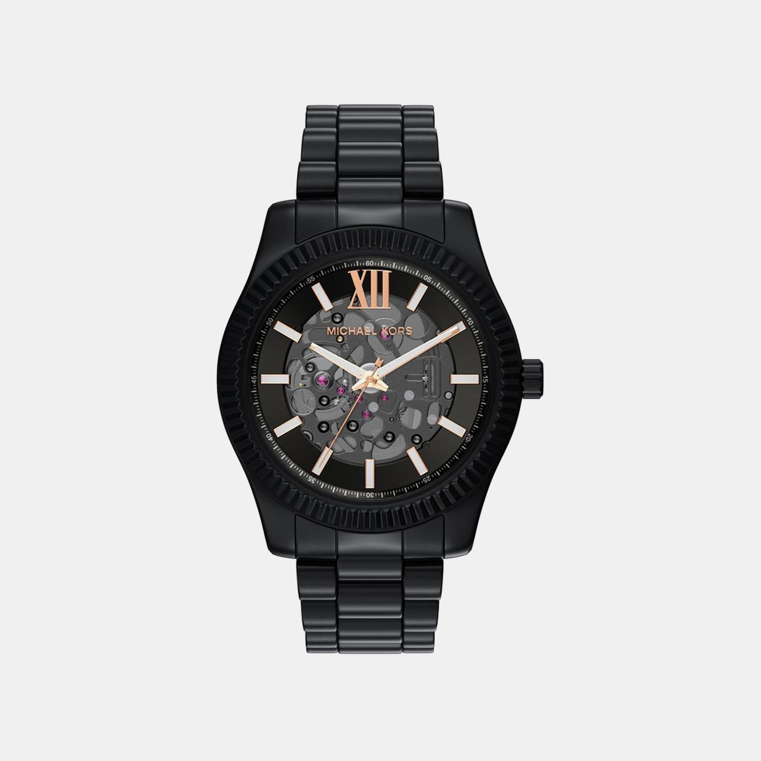 Michael Kors Lexington Men Automatic Black Dial Analog Stainless Steel Watch Mk9244