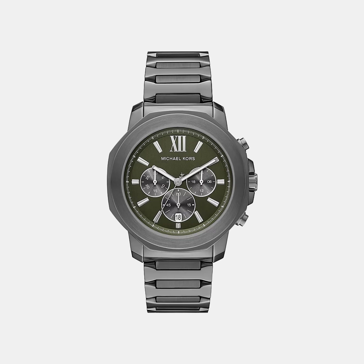 Michael Kors Oversized Prescott Men Quartz Grey Dial Chronograph Stainless Steel Watch Mk9259