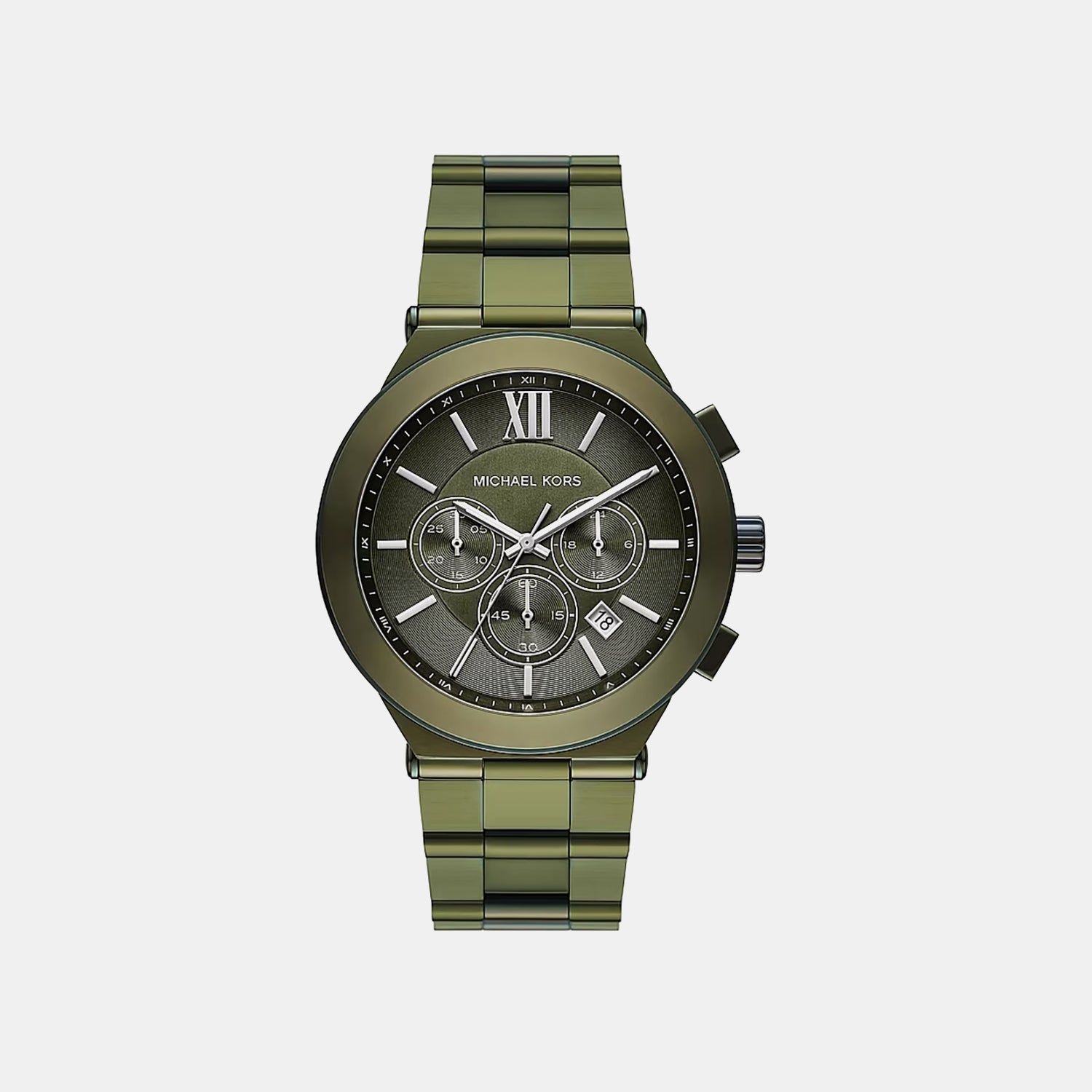 Michael Kors Oversized Billie Men Quartz Green Dial Chronograph Stainless Steel Watch Mk9268