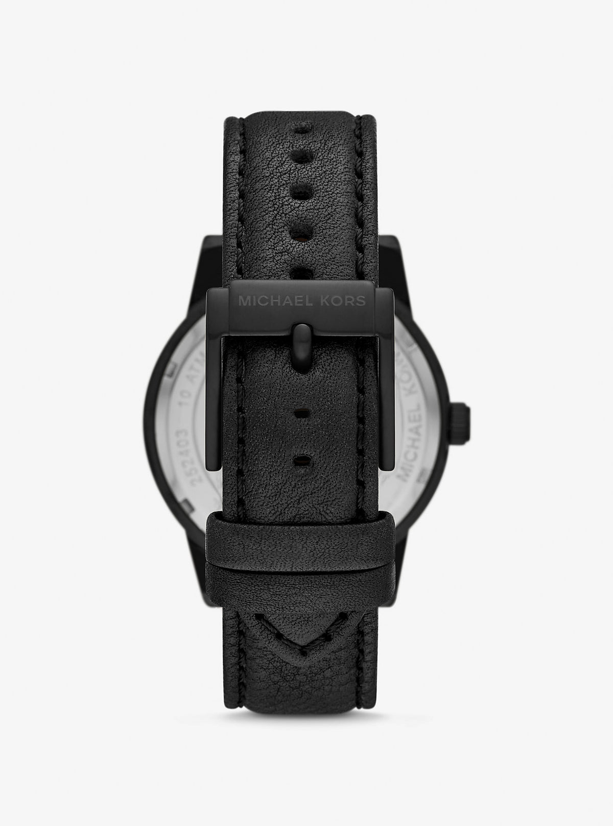 Oversized Hutton Black-Tone and Leather Watch Black Black