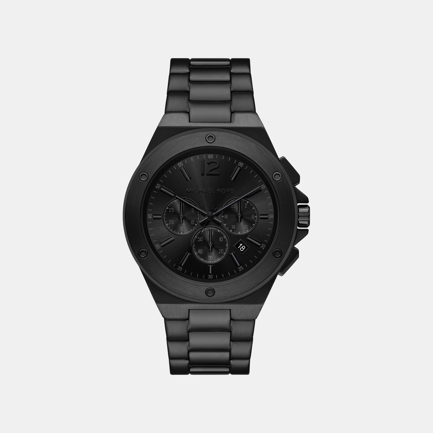 Michael Kors Men Quartz Black Dial Chronograph Stainless Steel Watch Mko1234