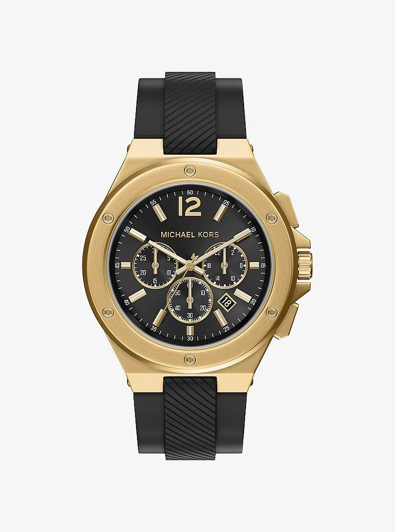 Oversized Lennox Gold-Tone and Silicone Watch Gold Gold
