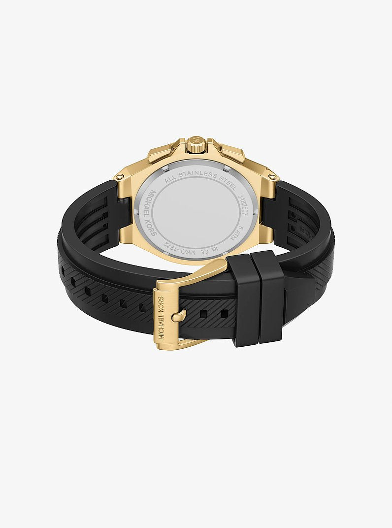 Oversized Lennox Gold-Tone and Silicone Watch Gold Gold