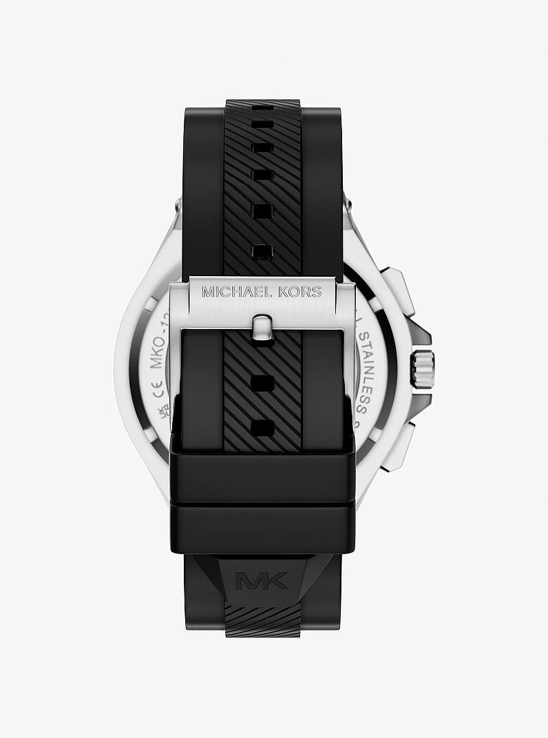 Oversized Lennox Pave Silver-Tone and Silicone Watch Silver Silver