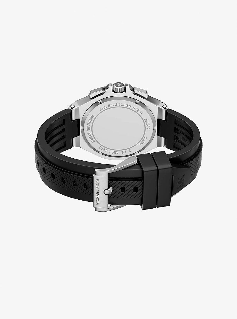 Oversized Lennox Pave Silver-Tone and Silicone Watch Silver Silver