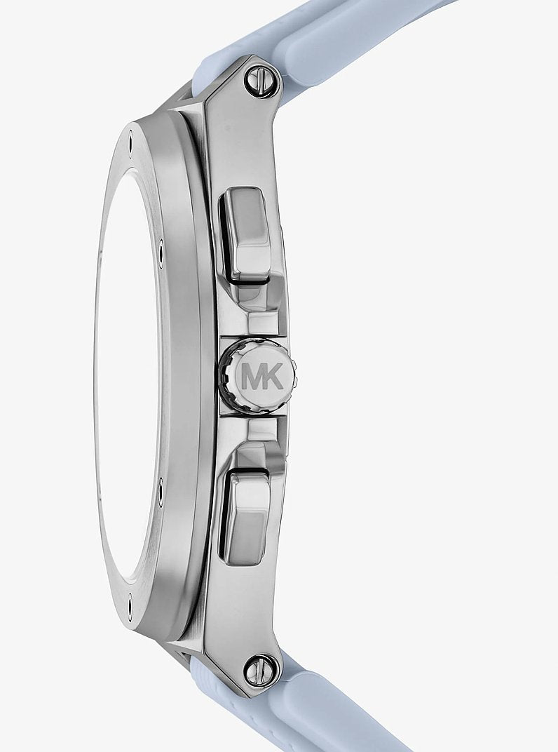 Oversized Lennox Silver-Tone and Silicone Watch Silver Silver
