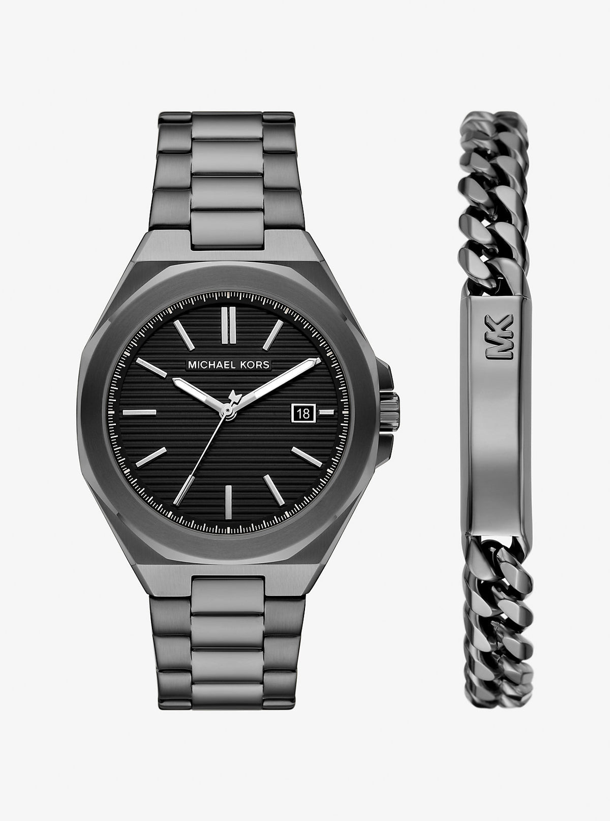 Oversized Callum Gunmetal-Tone Watch and Jewelry Gift Set Gunmetal Gunmetal