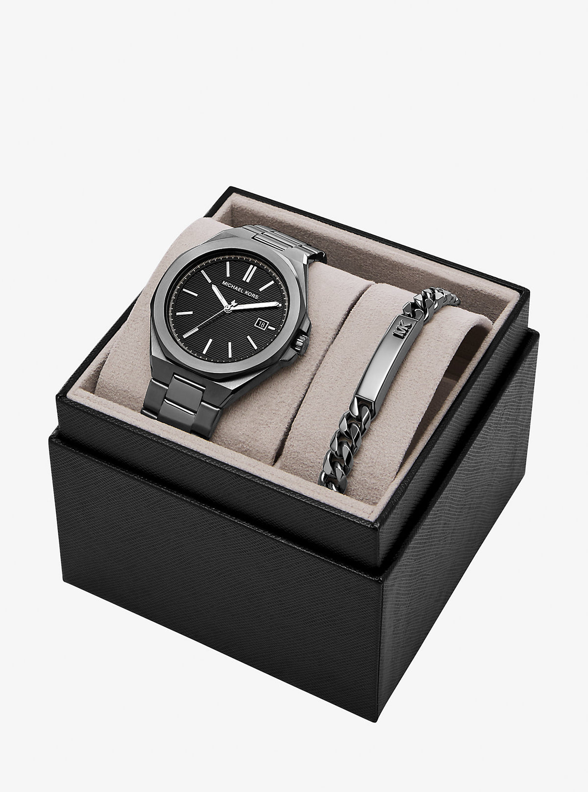 Oversized Callum Gunmetal-Tone Watch and Jewelry Gift Set Gunmetal Gunmetal