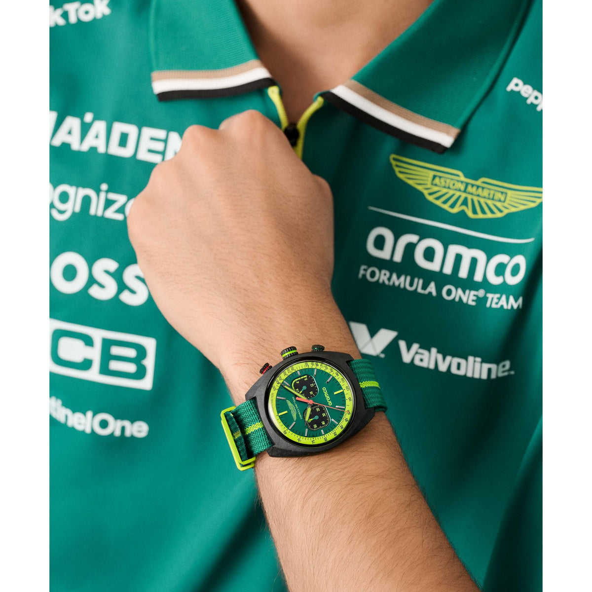 Aston Martin Green Round Dial Analog Men's Watch MTFD1F50143