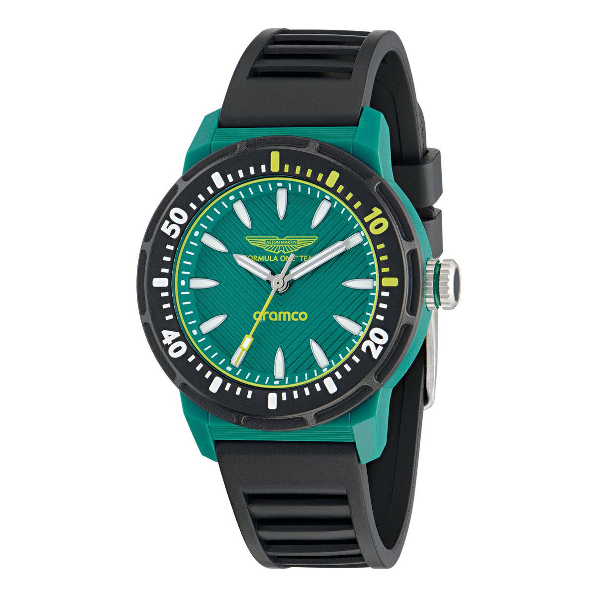 Aston Martin Green Round Dial Analog Men's Watch MTFK1F50243