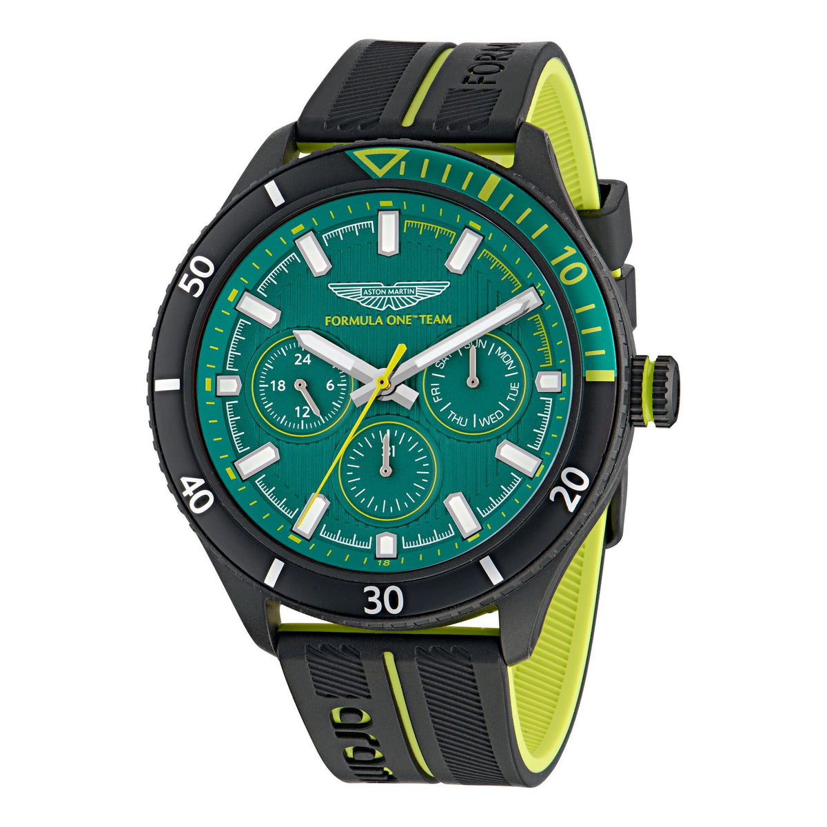 Aston Martin Green Round Dial Analog Men's Watch MTFP1F50343