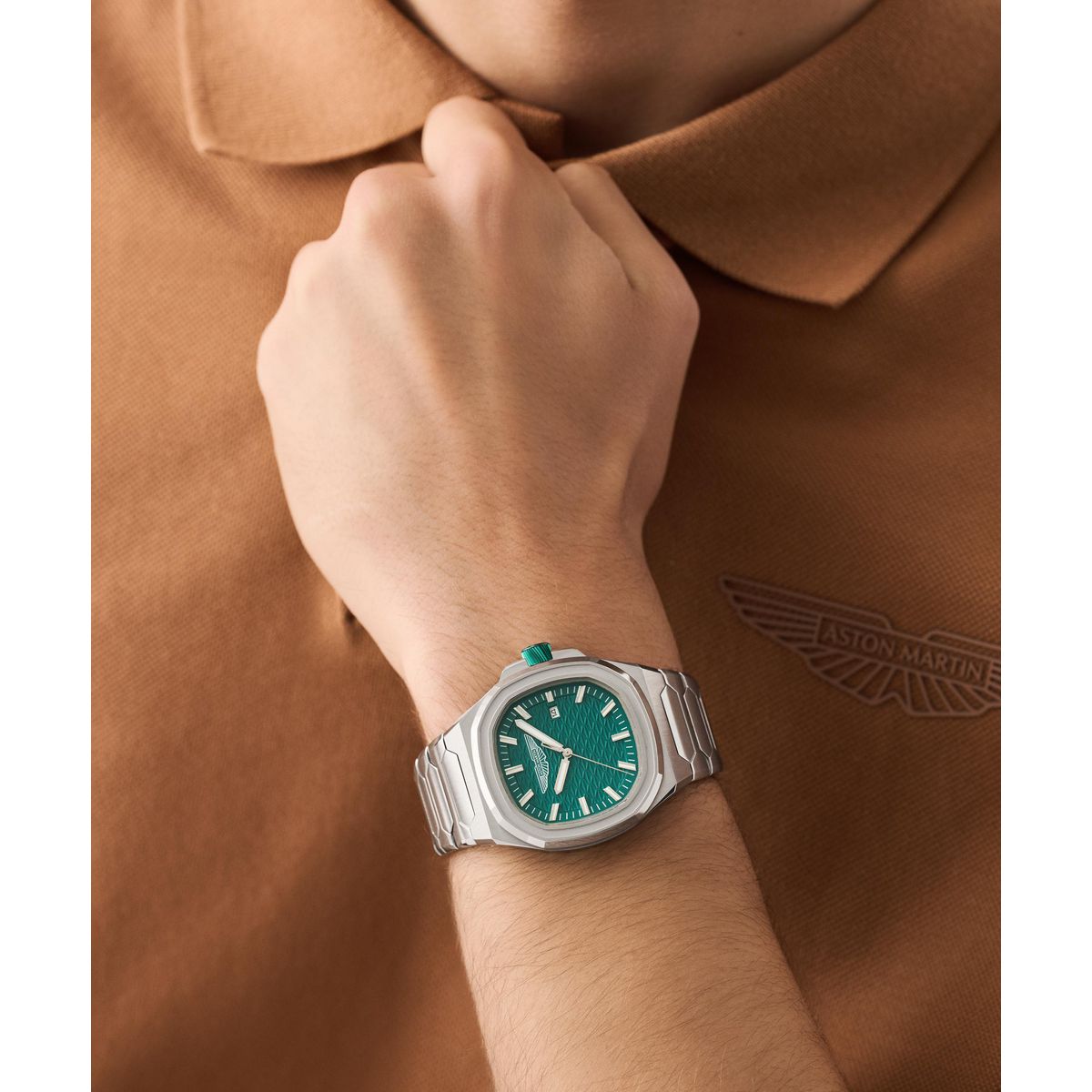 Aston Martin Square 42mm Green Dial Analog Men Watch - MTIG2S6043E