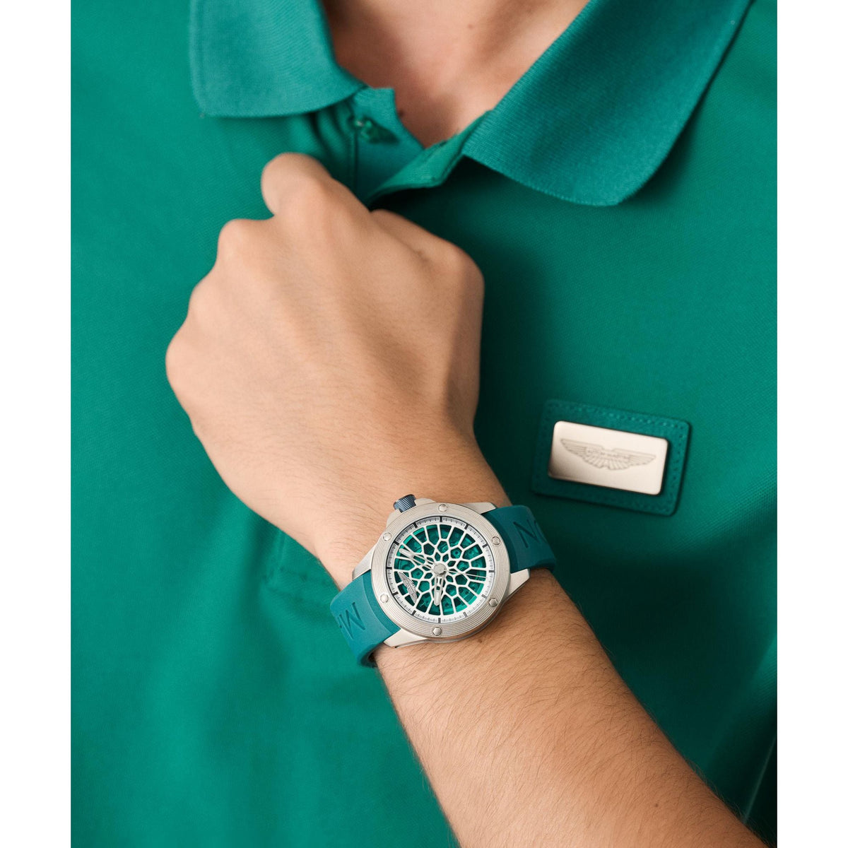 Aston Martin Podium Green Round Dial Mechanical Automatic Men's Watch MTRR1F5013E