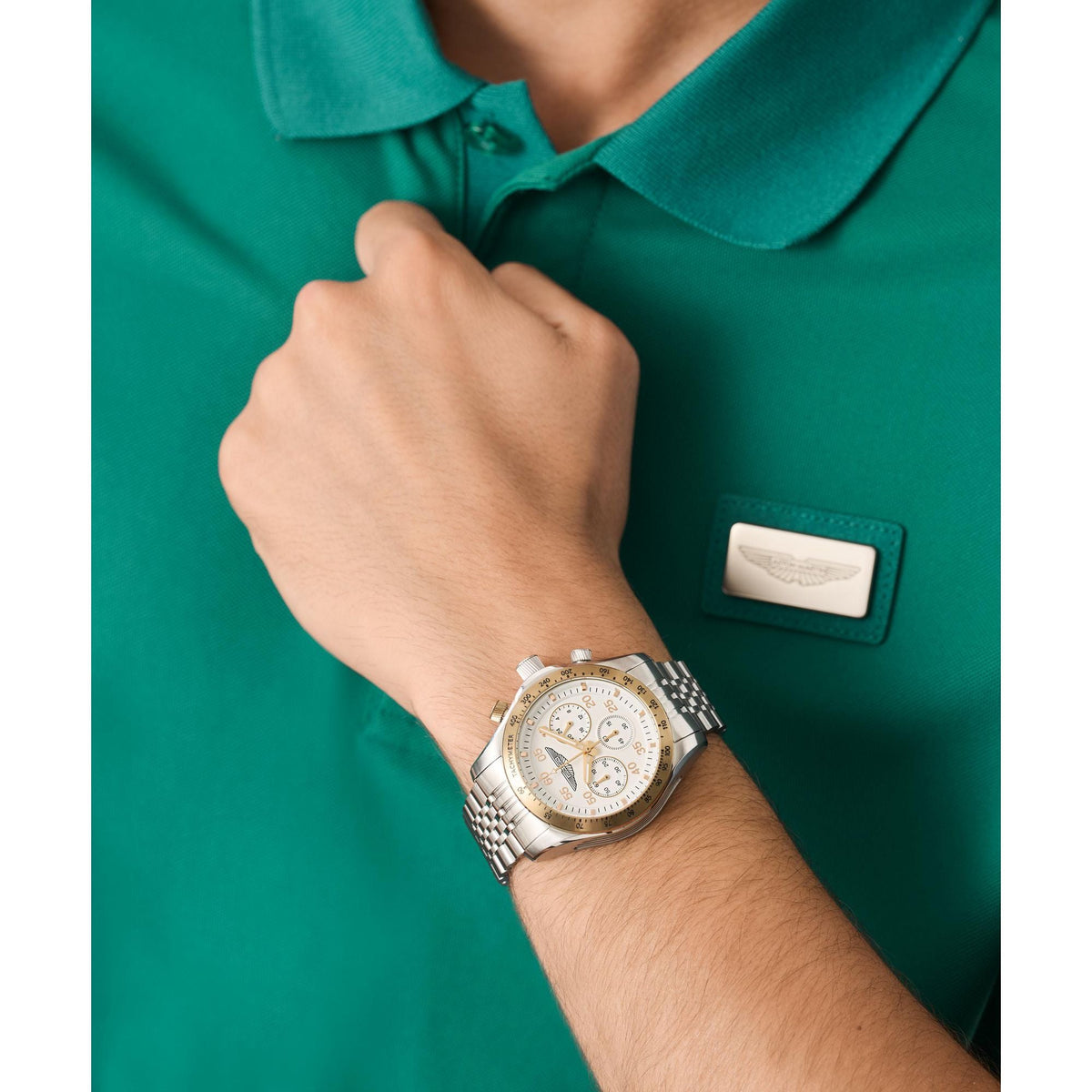 Aston Martin White Round Dial Analog Men's Watch MTRS1F5043E