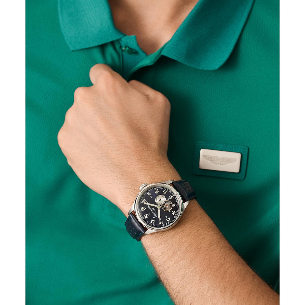 Aston Martin Blue Round Dial Automatic Men's Watch MTTS1F5023E