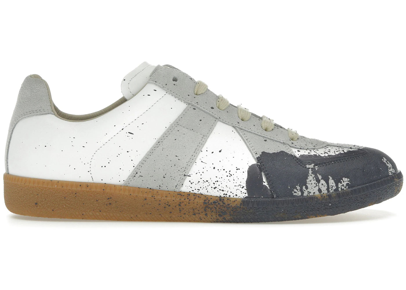 Maison Margiela Paint Replica German Army Trainer (Gat) White Pewter