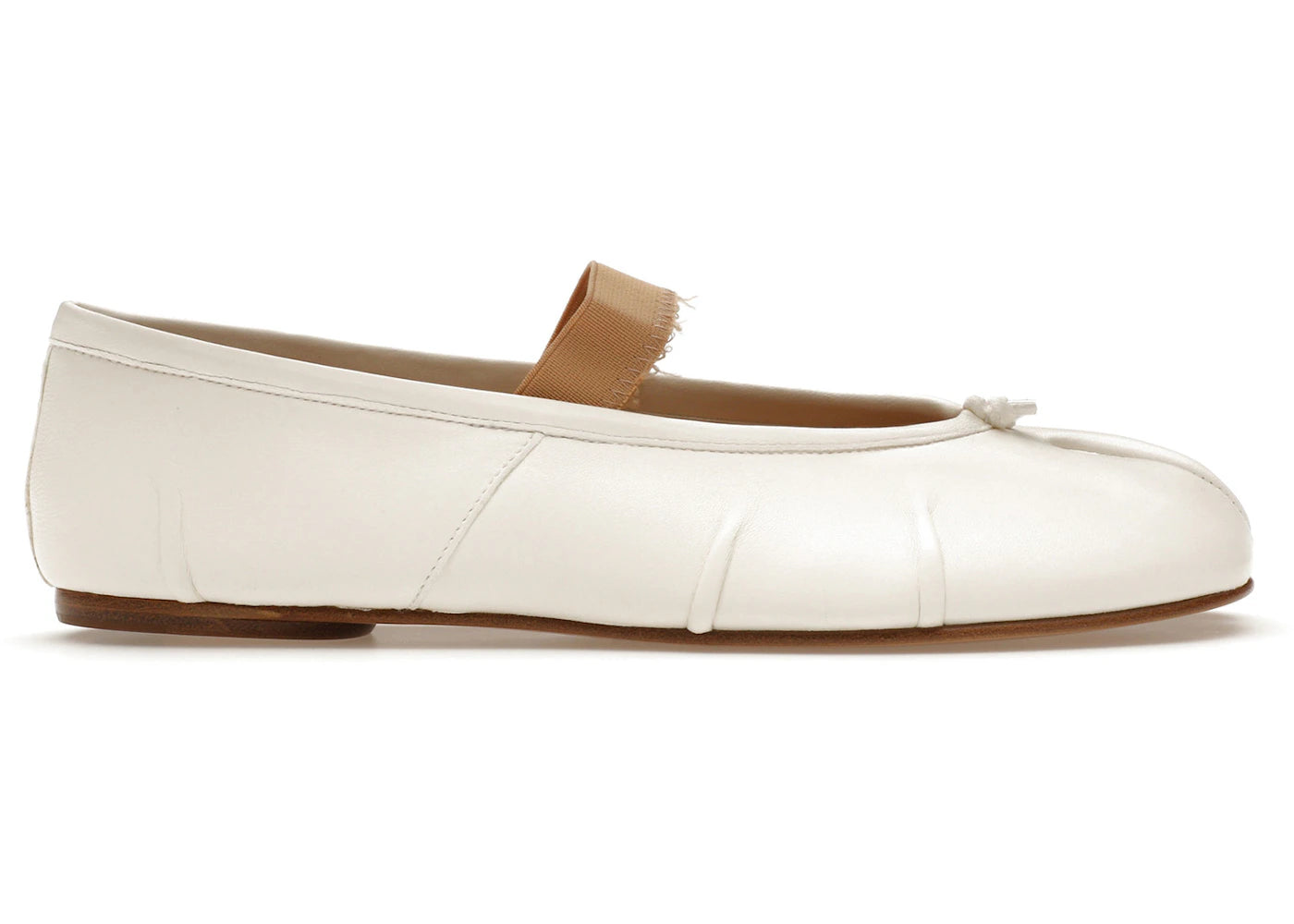 Maison Margiela Tabi Ballerina Flat Elastic Band Ivory Nude (Women'S)