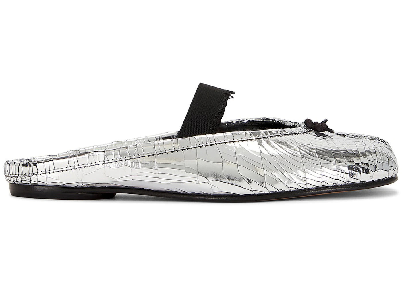 Maison Margiela Tabi Ballet Mule Textured Silver Black (Women'S)